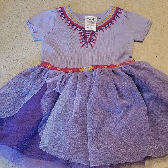 Disney's Wish: Purple Knit Dress with Tulle Skirt SIZE 3T - Picture 1 of 4